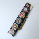 扇子袋◆ポーリッシュポタリー■紺ネイビー◆★★★▶▶扇子ケース　扇子入れ