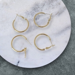 【25mm】フープピアス サージカルステンレス ゴールド パーツ ピアス 1244