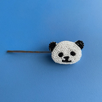 パンダのビーズ刺繍ヘアピンパッチン留め