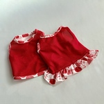 夏犬服こんなの着せたかったミニタンク接触冷感のりんごドットと赤メッシュ