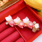 一点限定❣️ 大人可愛い💝 いちご🍓✨猫 ᓚ/ᐠ. .ᐟ\ 🩷 ヘアアクセサリー クリップ レディース アクセサリー