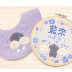 ｵｰﾀﾞｰﾒｲﾄﾞꕤ︎︎ 手刺繍命名書 ꕤ 刺繍 刺繍ボード お誕生日 七五三 百日祝い ニューボンフォト ﾒﾓﾘｱﾙﾎﾞｰﾄﾞ 