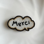 nerci ブローチ　ビーズ刺繍　フランス語　ありがとう