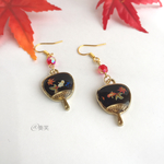 和風☆団扇のピアス  紅葉と金魚