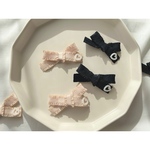 frill ribbon × heart clip リボン　クリップ　ヘアアクセサリー　ベビー　出産祝い　ギフト　フラワー　ヘアクリップ　ピン　お食い始め　赤ちゃん  プチギフト  ピン 誕生日