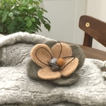 秋色羊毛コサージュ
