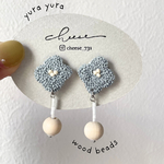 hanairo◇ライトブルー.刺繍ピアス/イヤリング.221