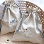 ⋆⸜ 名入れ刺繍⸝⋆ どうぶつモチーフが選べる！大きいサイズのおなまえきんちゃく ❁ Drawstring bag⌇出産祝いギフト⌇プレゼントにも推し活にもぴったり◎⌇スタイセットあり◎