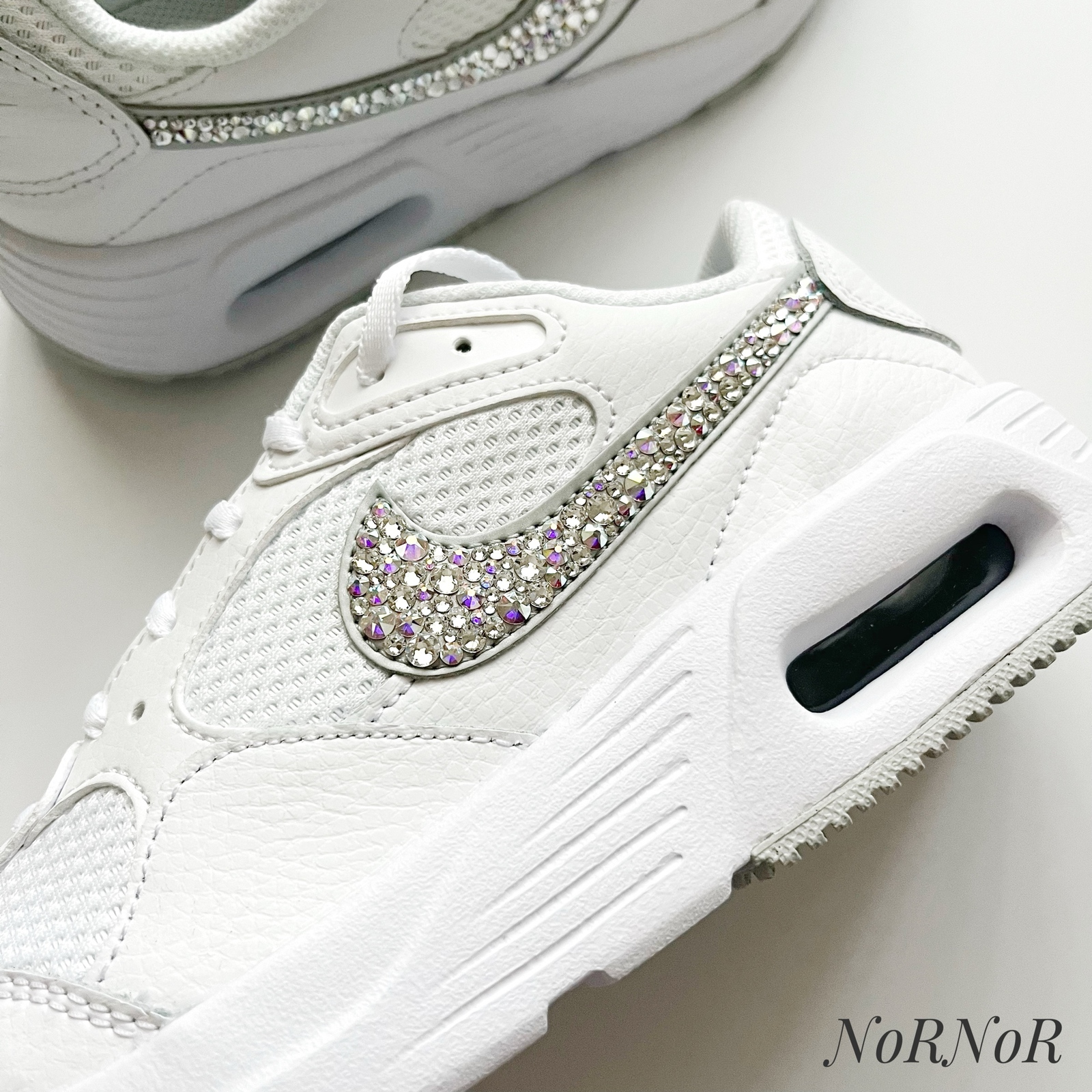 スニーカーデコ】NIKEエアマックス90|AIR MAX|スワロデコ|大人かわいい 