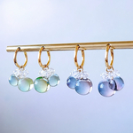 フープピアス うる艶チェリー バブル チタンピアス サージカルステンレスピアス 2way ピアス イヤリング グリーン ブルー ゴールド シルバー 金属アレルギー対応 グリーン キラキラ ピアス 