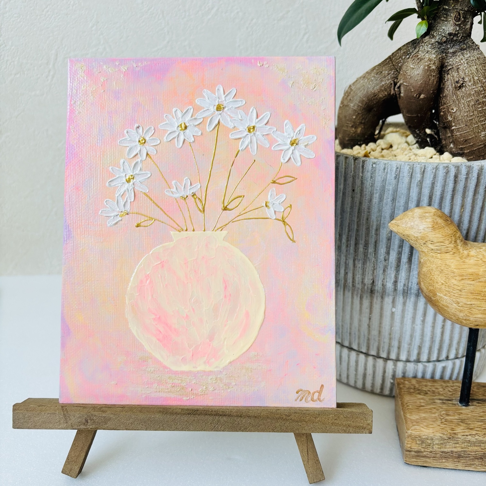 眠りの天使たち】やさしい時間を飾る立体フラワーアート｜240mm