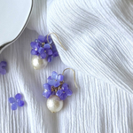 紫陽花とコットンパールのピアス/イヤリング