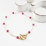14kgf♡AAA garnet station bracelet