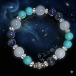 【蒼玉の癒し】宇宙を感じる聖石ブレスレット｜アクアマリン×ラピスラズリ×ターコイズ｜10.5mm珠使用｜守護と安らぎ【一点物】｜たっきー工房