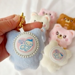 【全身】くまちゃん　マタニティマーク　マタニティロゼット　ロゼット　キーホルダー　くま　マタニティ　妊婦　お腹の中に赤ちゃんがいます