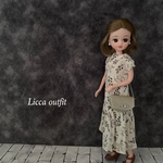リカちゃん 服 ギャザーワンピースセット 白