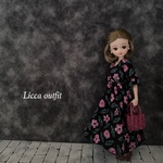 リカちゃん 服 カシュクールワンピースセット 黒ピンク