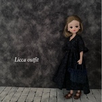 リカちゃん 服 カシュクールワンピースセット 黒青