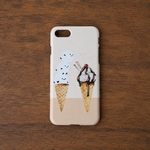 シマエナガとアイスクリームのスマホケース