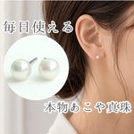 【毎日使える】本物あこや真珠　4.5-5mm 小さめ上品パールピアス サージカルステンレス
