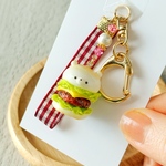 しろくまさんチーズバーガーのミニチュアキーホルダー〈フェイクフード〉