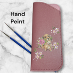 ミニチュアダックスのメガネケース　　メガネケース　Hand peint（手描き）