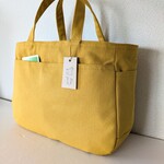 6ポケット♫コロンとしたトートバッグ（11号帆布、マスタード)
