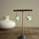 iwagu 結ぶ 　ひたむきな愛　アジサイ　アナベル　紫陽花　ピアス　布花