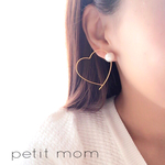 新作♡人気のハートフープとコットンパールのシンプルなイヤリング♡ピアス♡