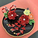 赤のぱっちん留め♡七五三の髪飾り♡ベビー♡3歳