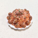 約1/6サイズ　ミニチュアフード　大盛りミートボールパスタ　スパゲッティ