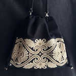 インド刺繍リボンのショルダーバッグ 【B柄】  drawstring shoulder bag