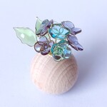 【アジサイ｜紫陽花】透明リーフのミニ観葉植物オブジェ　レジン×ワイヤー　光と影を楽しむインテリア／玄関・デスク飾り／ギフト