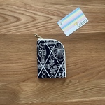 mina  perhonen symphony  極小 ミニL字ポーチ　ミナペルホネン の刺繍生地　カード入れ　スマートキー入れ　ミニ財布