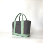 専用ページMslim   ミントグリーン掛けるグレー  トートバッグ  帆布