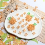 オリジナル新色★8mm キンモクセイ　お花のパーツ　アセテート　樹脂　シャインオレンジ