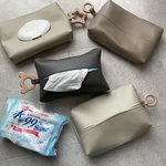 両面使える　箱無しティッシュが1個とウェットティッシュが1体型　　フェイクレザー　ティッシュケース　ソフトパック　車　リビング　キッチン　ギフト　プレゼント　