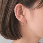 【14kgf】Un fil（アン・フィル）　キャッチレスフープピアス12mm/惑星　
