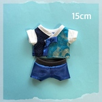 15cmぬいぐるみ用　韓服セット☆ ブルー×紺(ブルーパンツ) kpopdoll 韓国