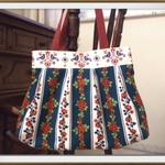 ｍ様専用：オーダー品：ヴィンテージファブリックのミニバルーンバッグ　鳥さんとお花