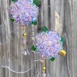 キラキラ紫陽花のポニーフック/ヘアクリップ　透明グラデーション
