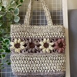 46-8.[ak様専用]花モチーフがアクセントの引き揃えサマーバッグ