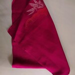 【古布】正絹縮緬 赤エンジ　ドール着物サイズ