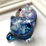 紫陽花　猫　紫陽花にゃんこペーパーウェイト　置物　箸置き　コレクションなどにヾ(๑╹◡╹)ﾉ"💜💙