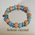 桃核　大仏様　翡翠　ブレスレット　天然石ブレスレット　Selene crystal