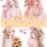 【Summer Is Calling】compact set / 25種類各3枚 / cotton melody / 人物ステッカー / 装飾ステッカー / 夏モチーフイラスト 【ノベルティ付】