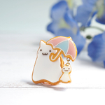 （黄緑色）雨の日のおばけねこ【マグネット】【ミニチュアフード】