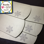 雪の結晶pillow box【gold×white】