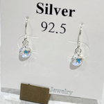 silver925 クリスタル　フックピアス　金属アレルギー対応　キラキラ