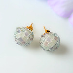 紫陽花の錦玉羹練り切りピアス｜和菓子アクセサリー